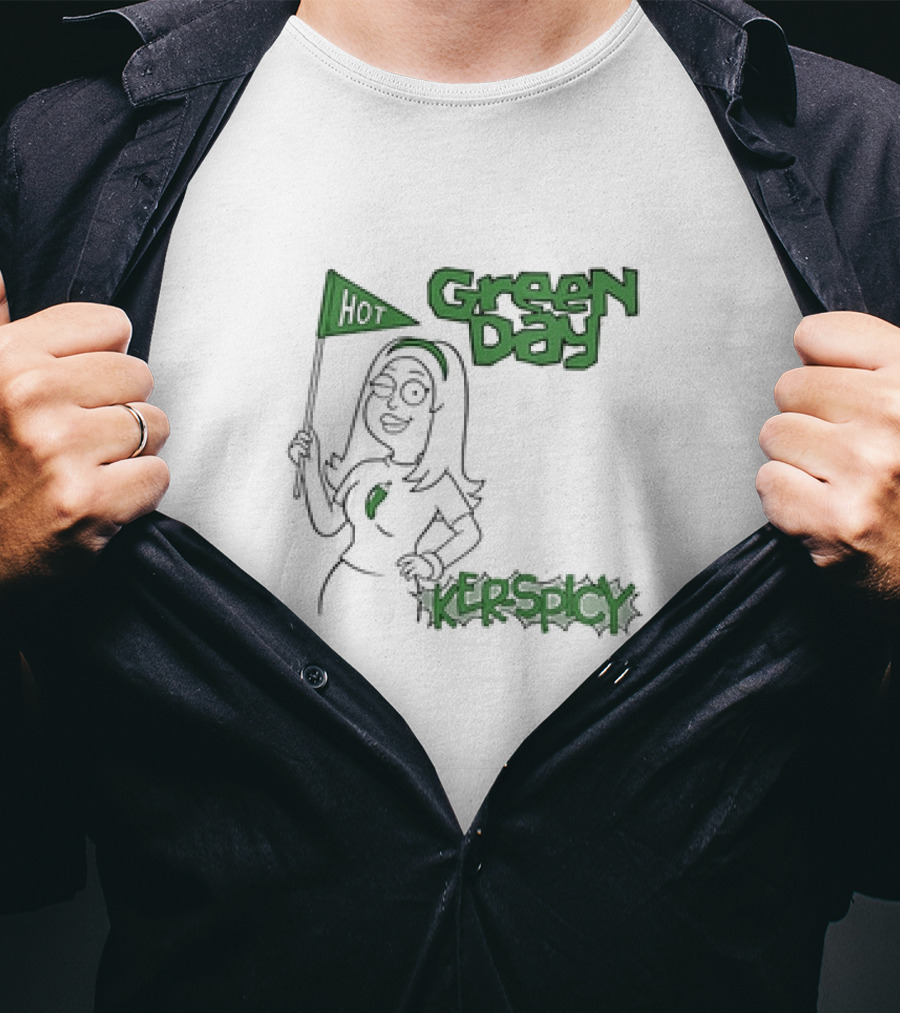 Green Day Hot Ker Spicy Banner Character T-Shirt