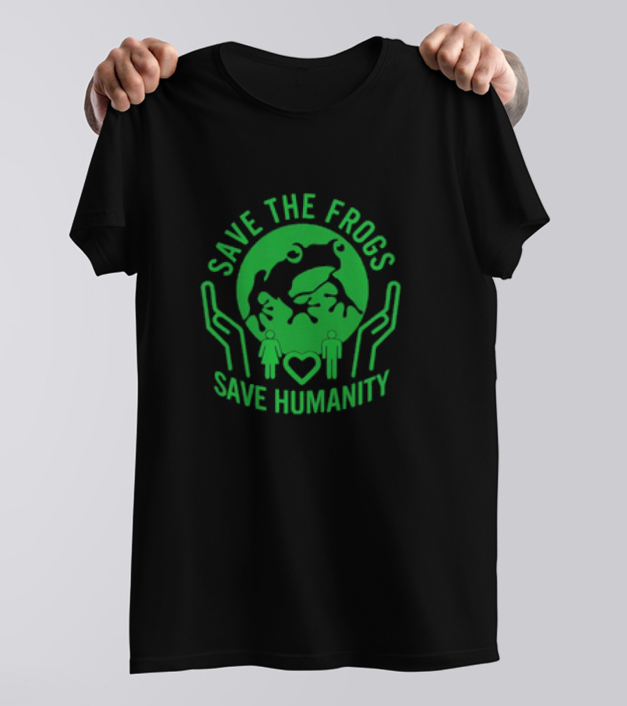 Save The Frogs Save Humanity Eco-Friendly Conservation Message T-Shirt