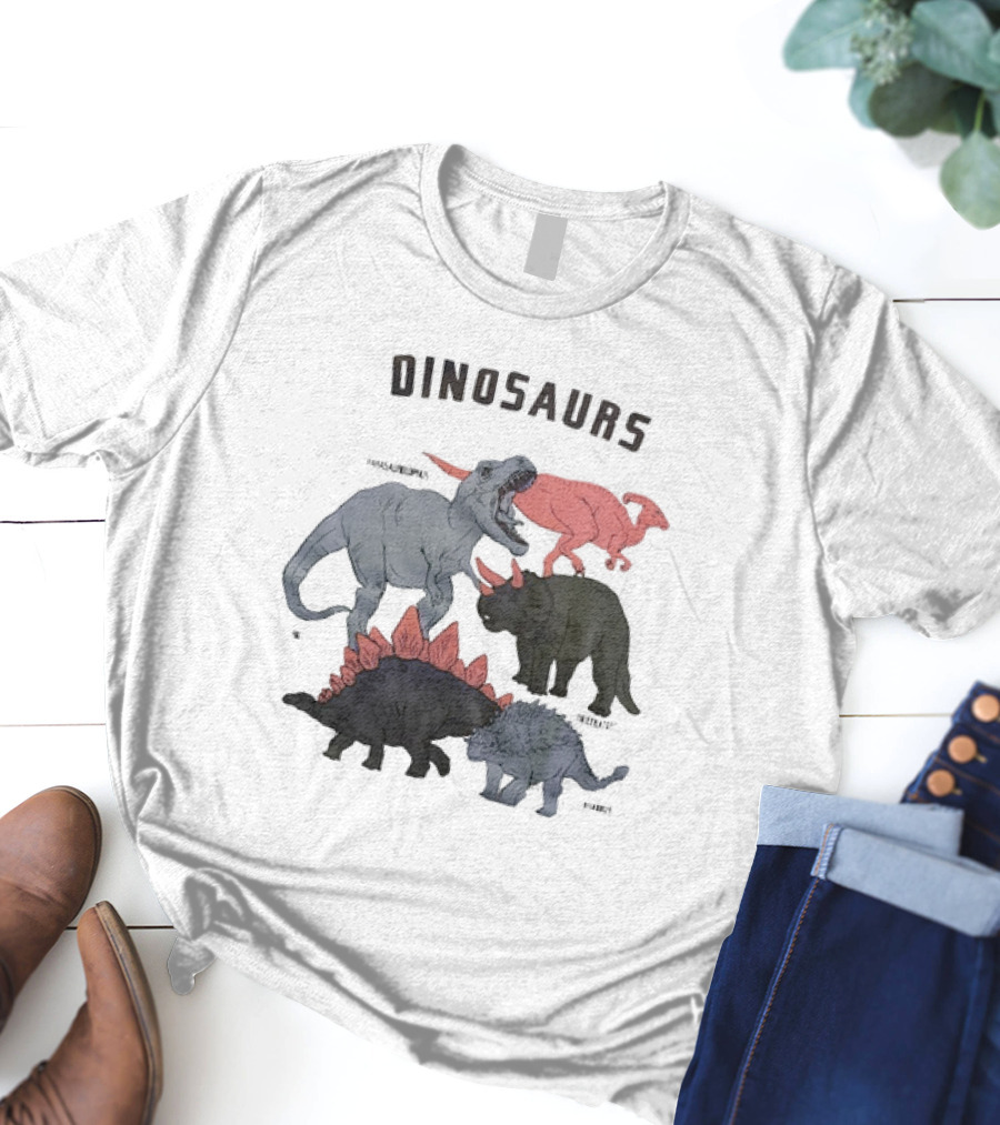 Dinosaurs Parasaurolophus Triceratops Rex Stegosaurus Ankylosaurus T-Shirt