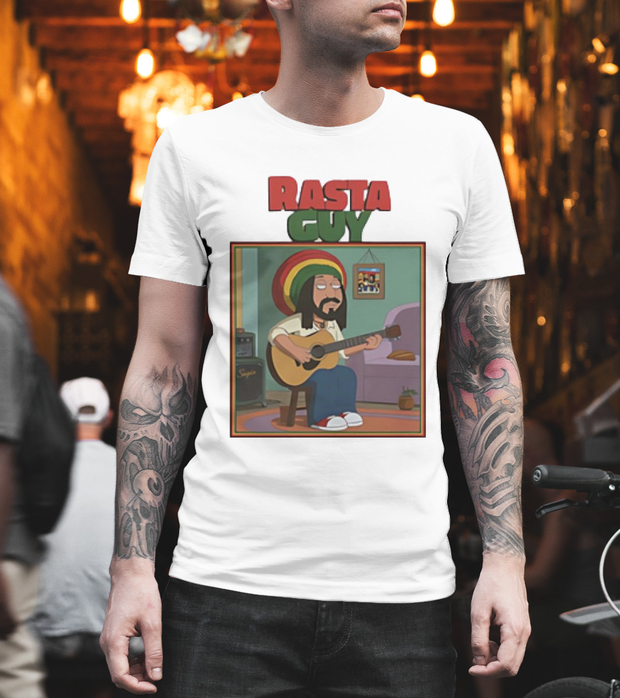 Peter Griffin Playing Guitar With Rasta Hat T-Shirt