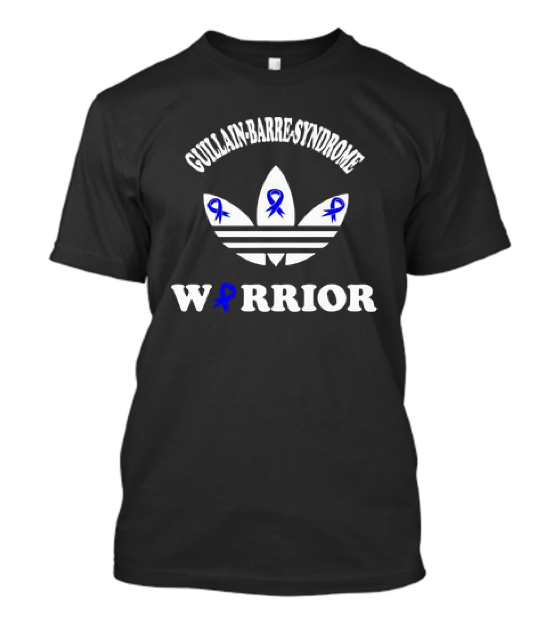 Guillain-Barre Syndrome Warrior Blue Ribbon Classic Emblem T-Shirt