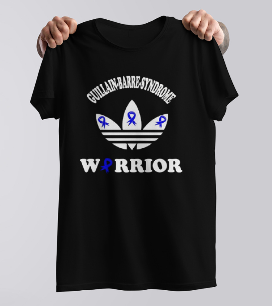 Guillain-Barre Syndrome Warrior Blue Ribbon Classic Emblem T-Shirt