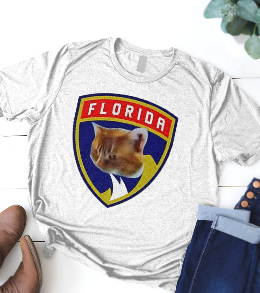 Florida Cat Face Panthers Emblem T-Shirt