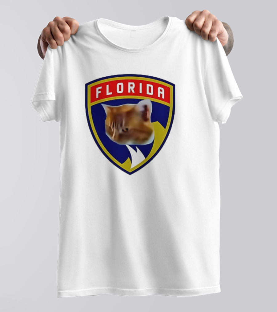Florida Cat Face Panthers Emblem T-Shirt