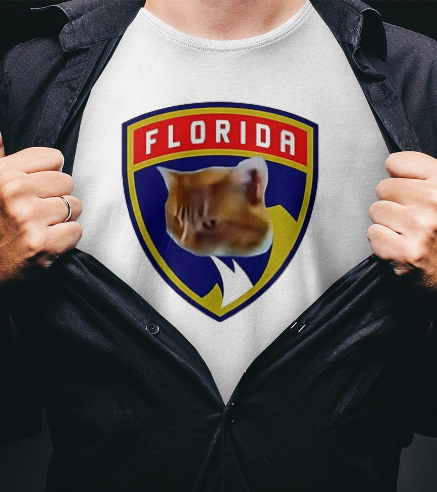 Florida Cat Face Panthers Emblem T-Shirt