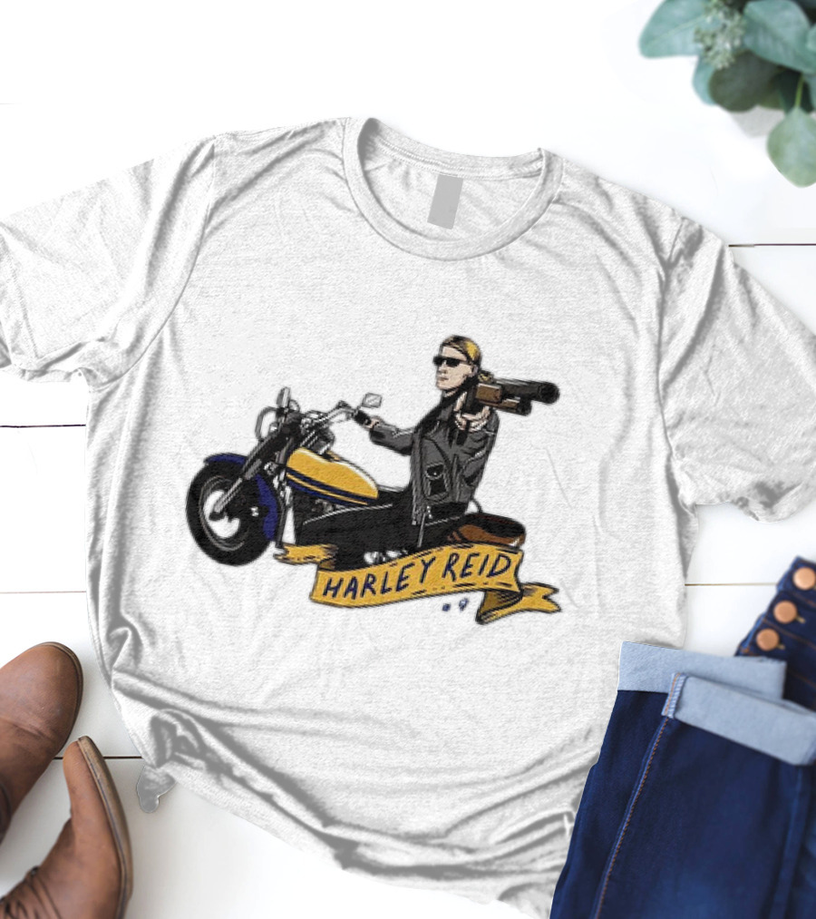 Harley Reid AFL West Coast Eagles Motorcycle Cartoon T-Shirt