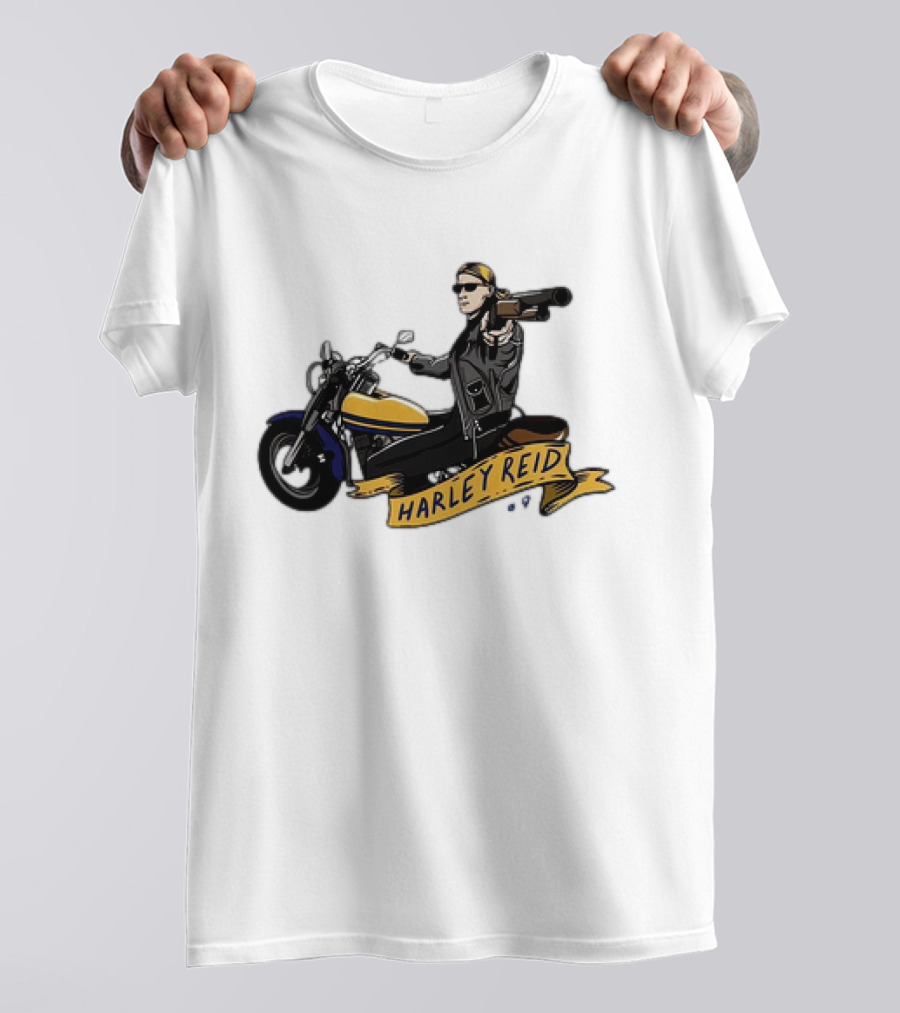 Harley Reid AFL West Coast Eagles Motorcycle Cartoon T-Shirt