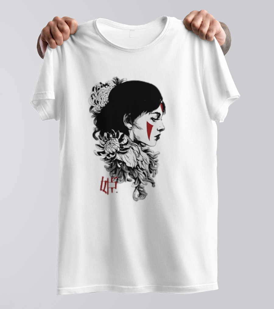 Princess Mononoke San Chrysanthemum Japanese Kanji T-Shirt