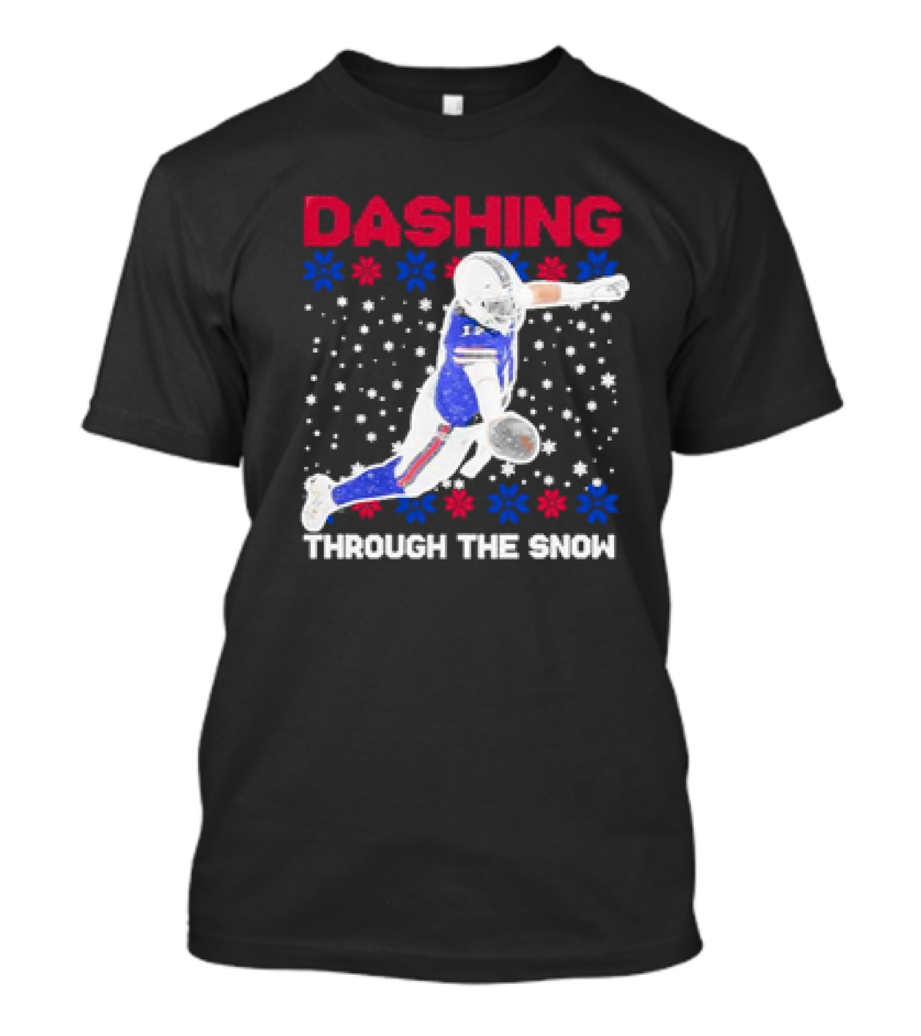 Josh Allen Buffalo Bills Dashing Through The Snow Holiday Football T-Shirt