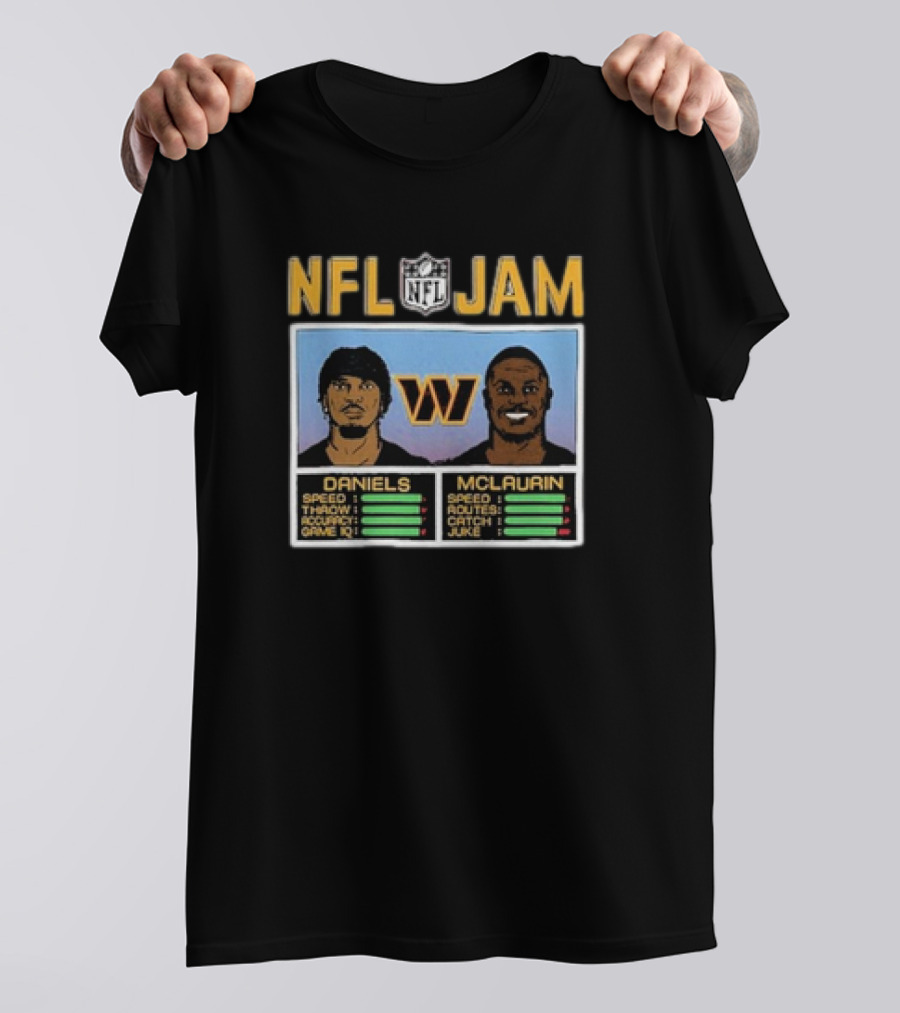 NFL Jam Daniels McLaurin Washington Commanders Retro Game T-Shirt