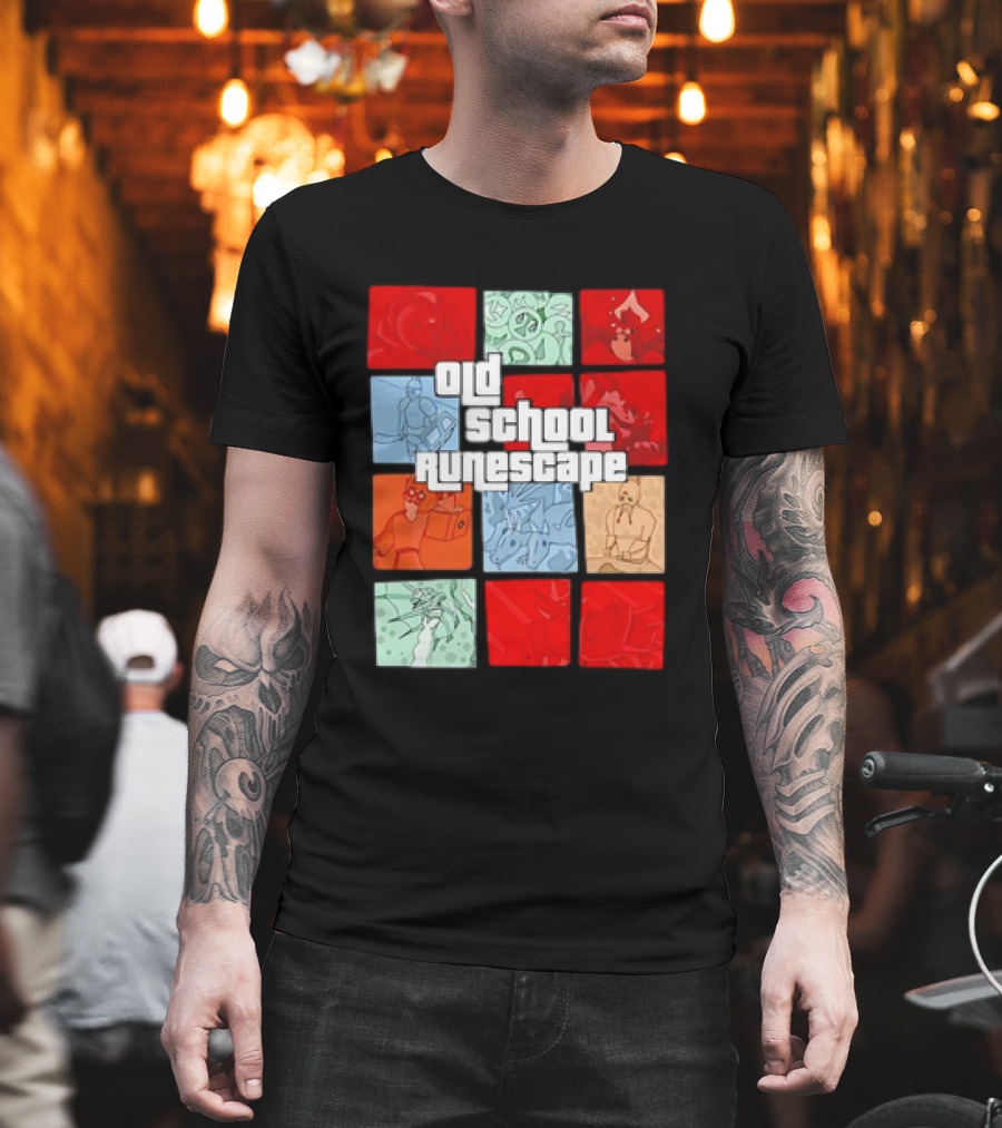 Old School RuneScape Pixel Art Character Collage T-Shirt