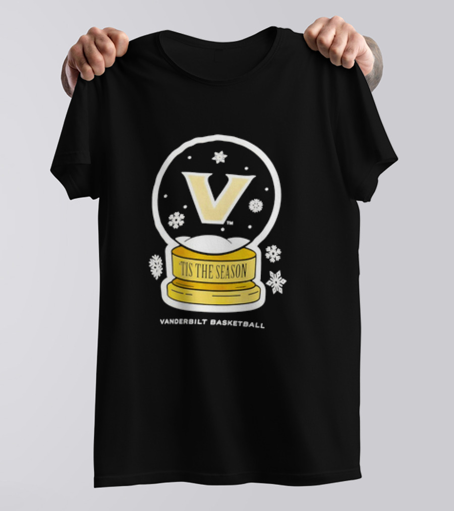 Vanderbilt Basketball Tis The Season Christmas Snow Globe T-Shirt