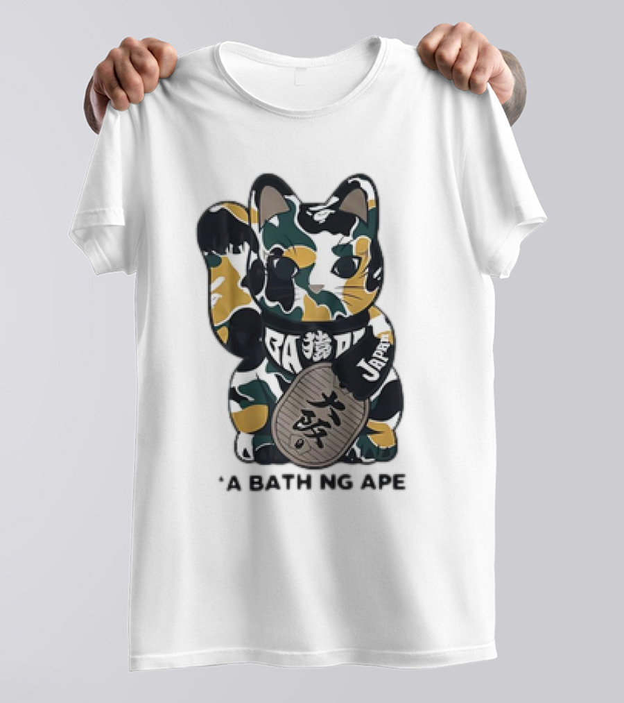 Cat Maneki Neko Japan A Bathing Ape T-Shirt