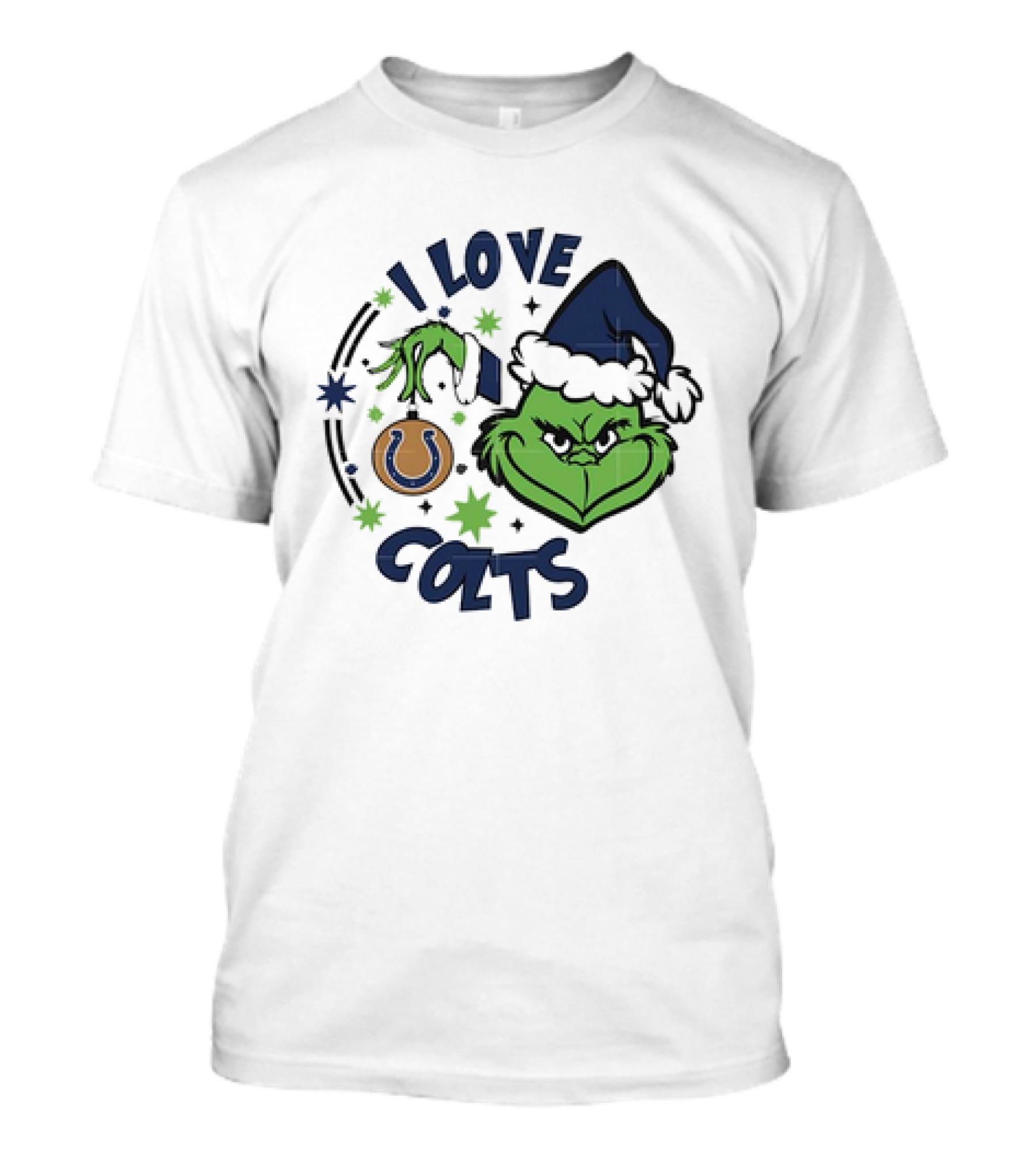 Indianapolis Colts I Love Colts Christmas Grinch Santa Hat T-Shirt