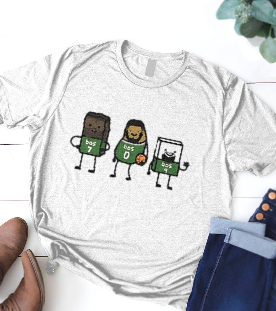 Jaylen Brown Jayson Tatum Derrick White Boston Celtics Brownie Potatum White Chocolate Characters T-Shirt