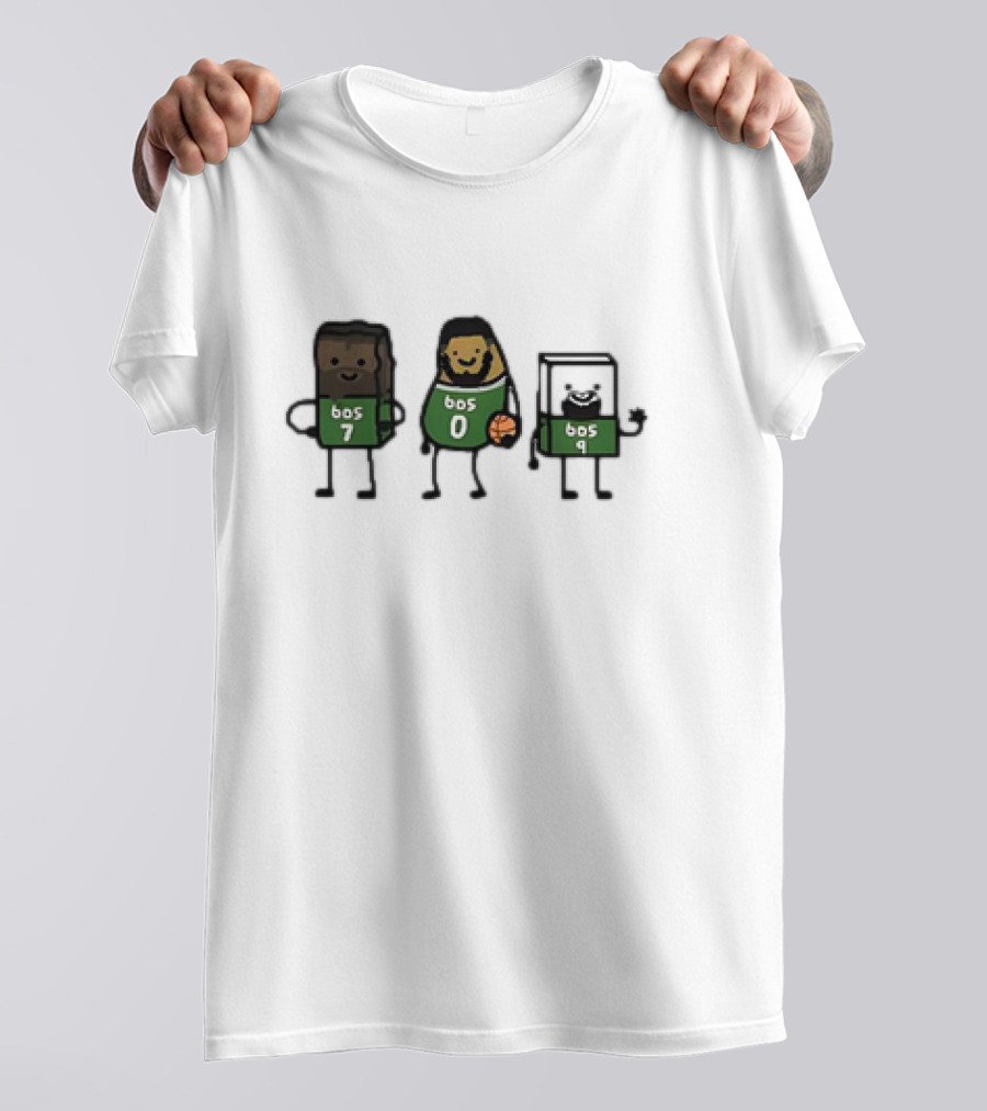Jaylen Brown Jayson Tatum Derrick White Boston Celtics Brownie Potatum White Chocolate Characters T-Shirt