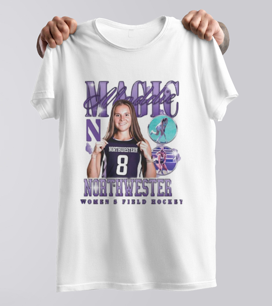 Maddie Magic Northwestern Women’s Field Hockey 8 90s T-Shirt