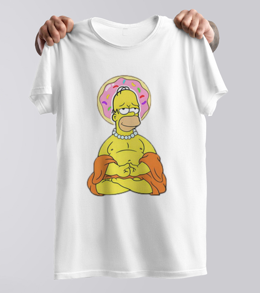 Simpsons Homer Buddha Donut Halo Meditation T-Shirt