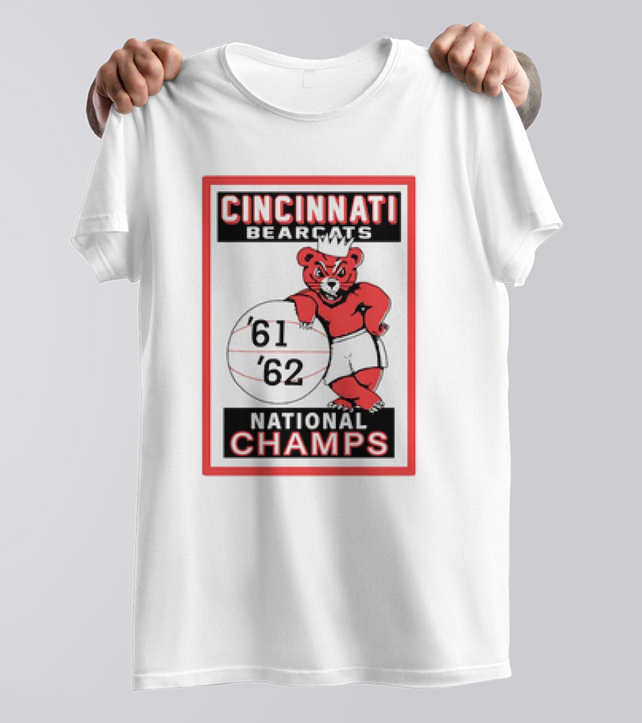 Cincinnati Bearcats 1961 1962 Basketball National Champs Retro T-Shirt