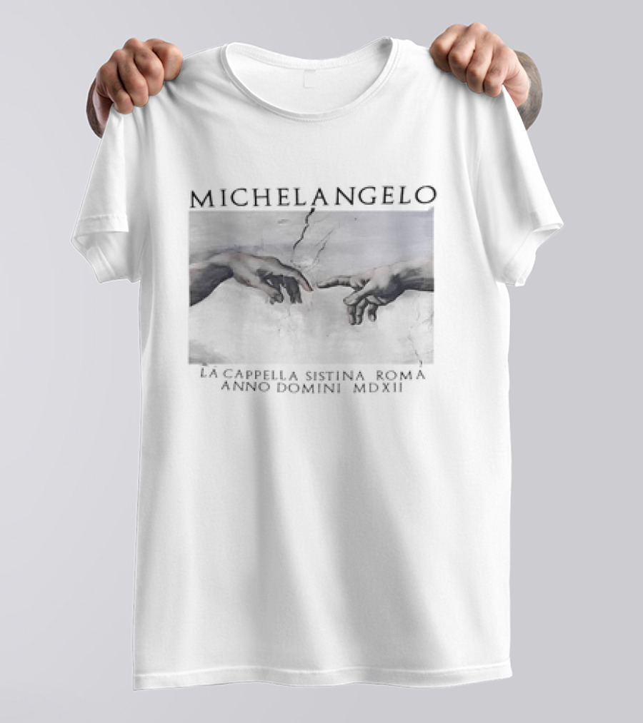 Michelangelo La Cappella Sistina Roma Anno Domini MDXII Creation Of Adam T-Shirt