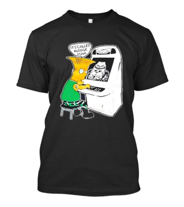 Bart Simpson It's Called Kusoge Man Playing Arcade Game T-Shirt