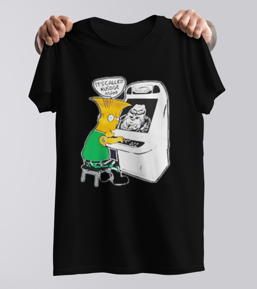 Bart Simpson It's Called Kusoge Man Playing Arcade Game T-Shirt