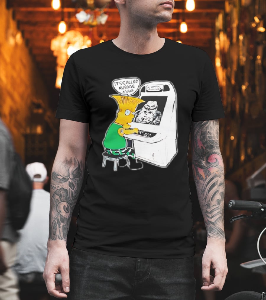 Bart Simpson It's Called Kusoge Man Playing Arcade Game T-Shirt