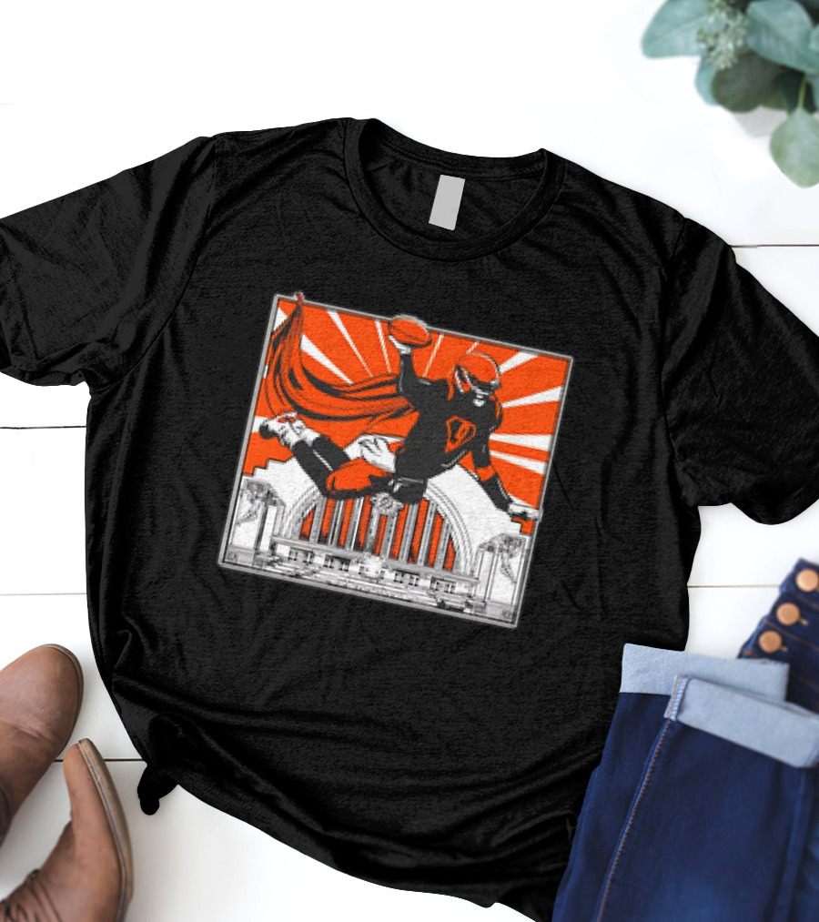 Cincinnati Bengals Superhero Joe Burrow Union Terminal Fan T-Shirt
