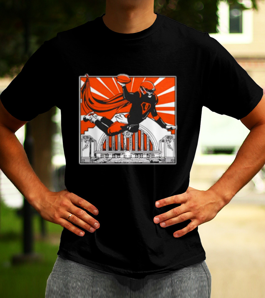 Cincinnati Bengals Superhero Joe Burrow Union Terminal Fan T-Shirt