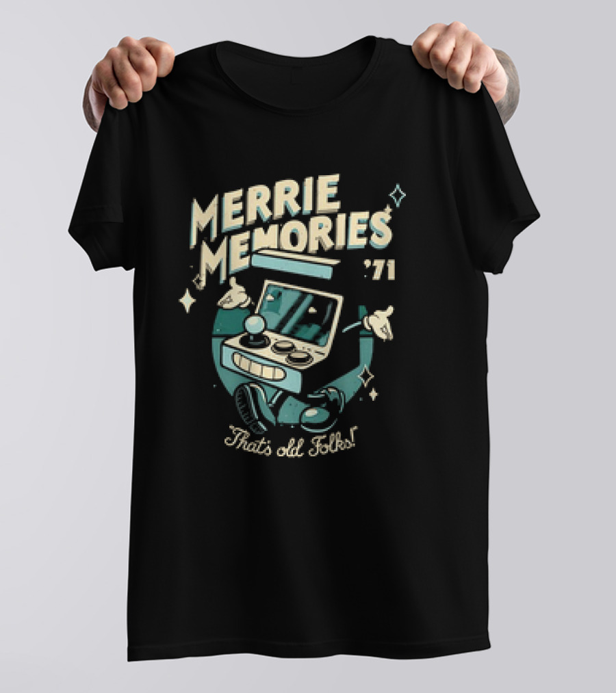 Merrie Memories Arcade '71 That's Old Folks Retro Gaming Console T-Shirt