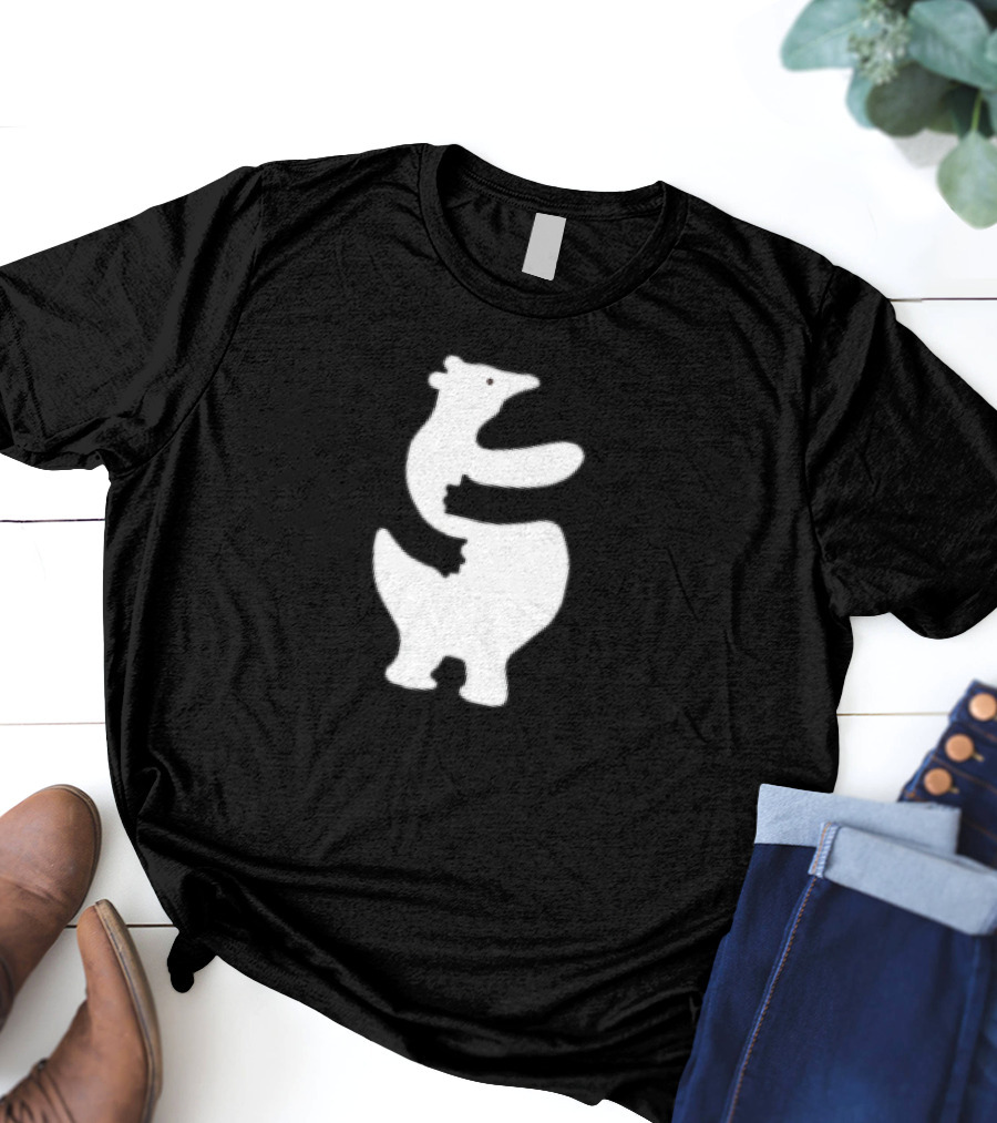 Polar Bear Hug Embrace Silhouette Funny T-Shirt