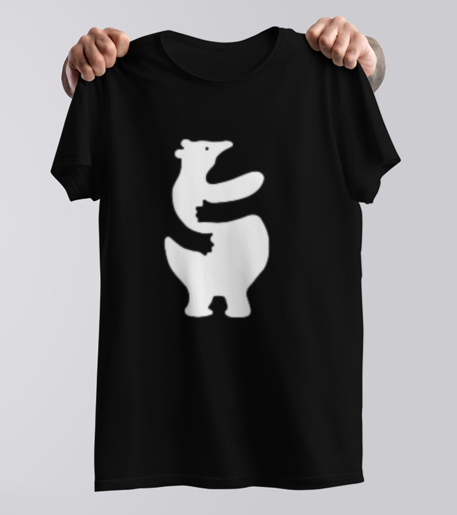 Polar Bear Hug Embrace Silhouette Funny T-Shirt