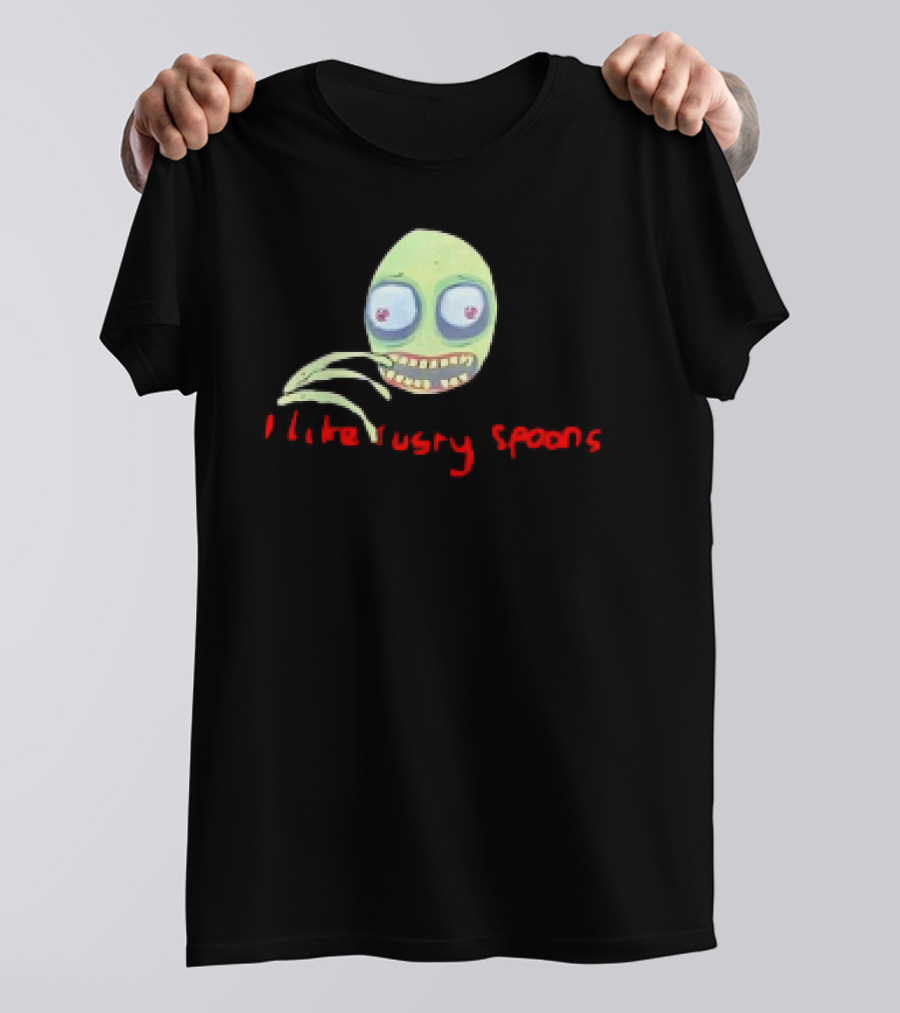Salad Fingers I Like Rusty Spoons Green Character Face T-Shirt