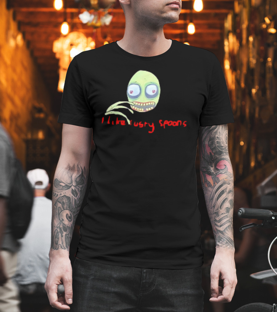 Salad Fingers I Like Rusty Spoons Green Character Face T-Shirt