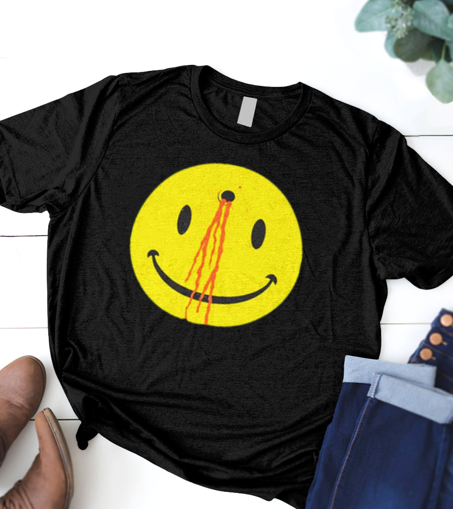 Wild Oats Shot Smiley Face Grunge T-Shirt