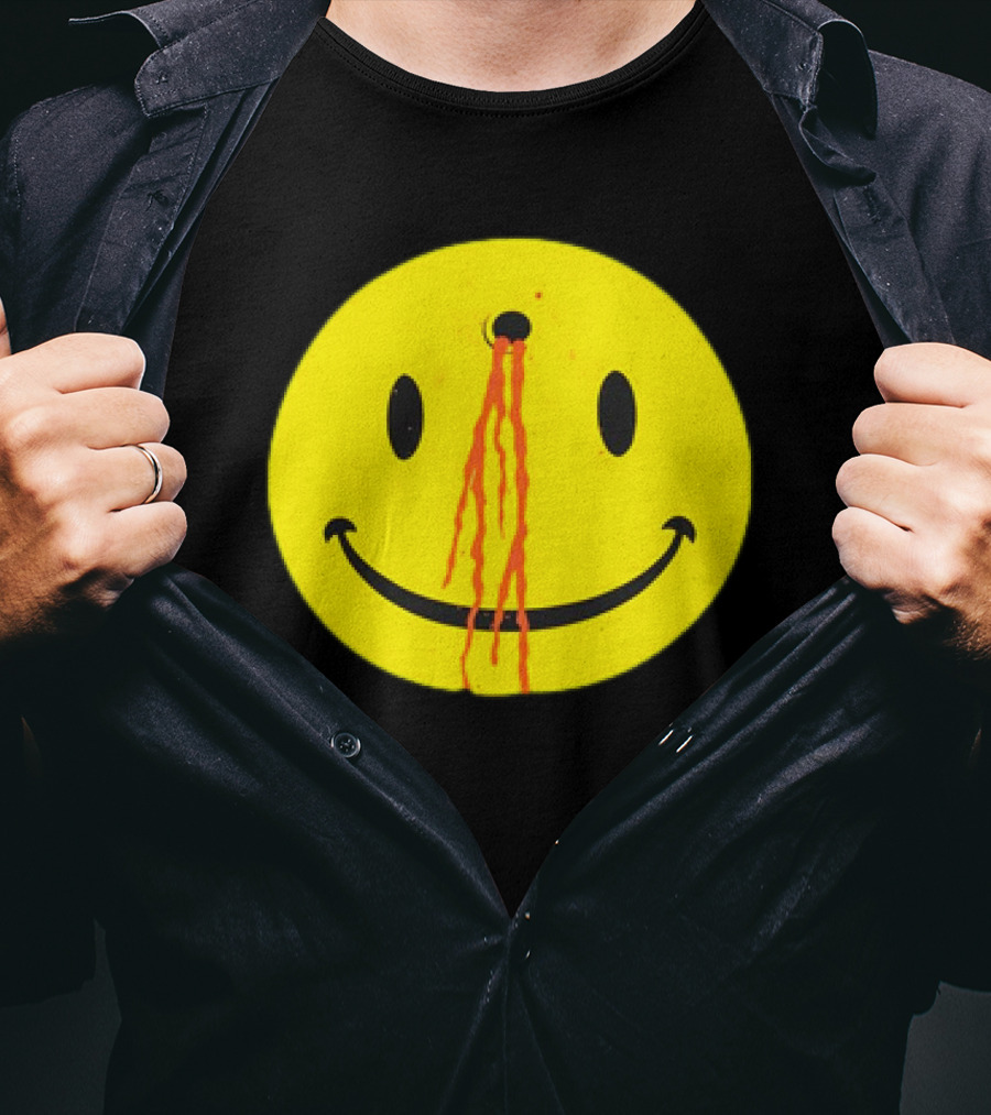 Wild Oats Shot Smiley Face Grunge T-Shirt