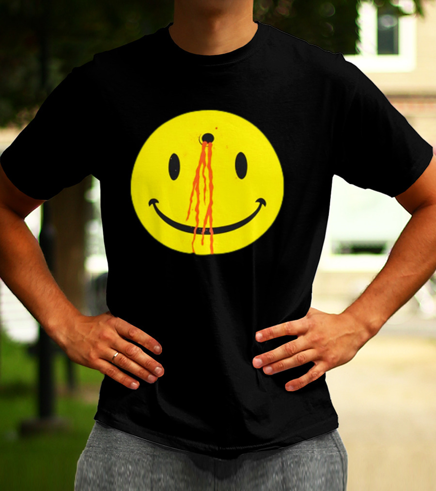 Wild Oats Shot Smiley Face Grunge T-Shirt