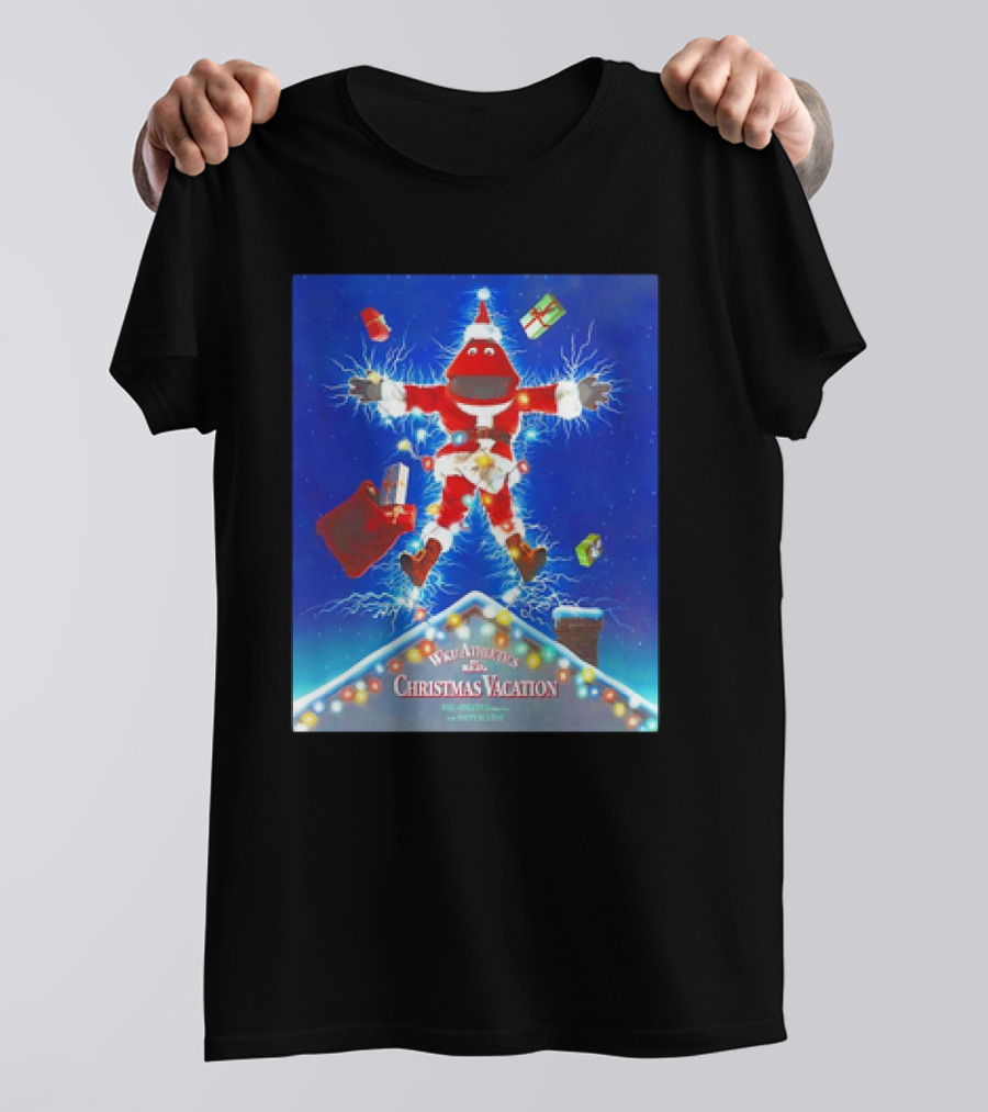 WKU Athletics Christmas Vacation Funny Santa Character On Rooftop With Presents T-Shirt