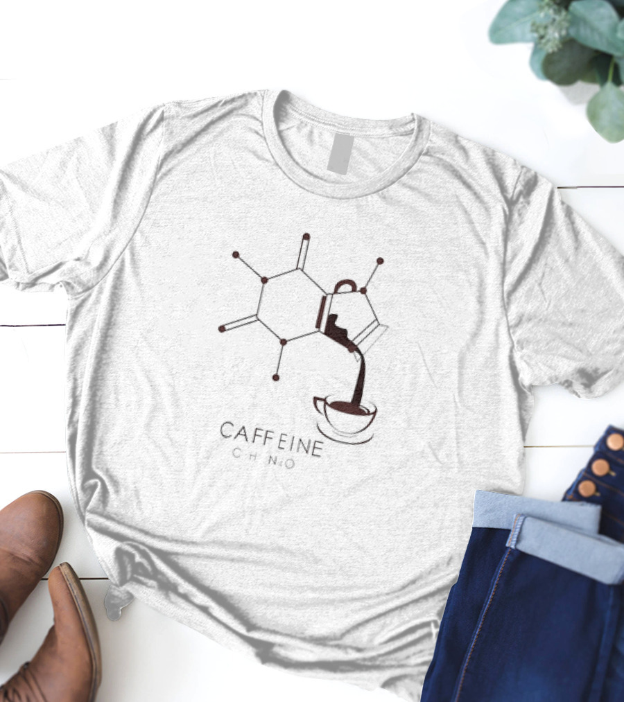 Caffeine Molecule Coffee Pour CHN2O T-Shirt