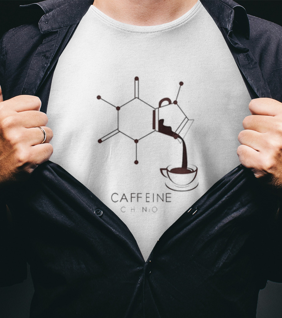 Caffeine Molecule Coffee Pour CHN2O T-Shirt