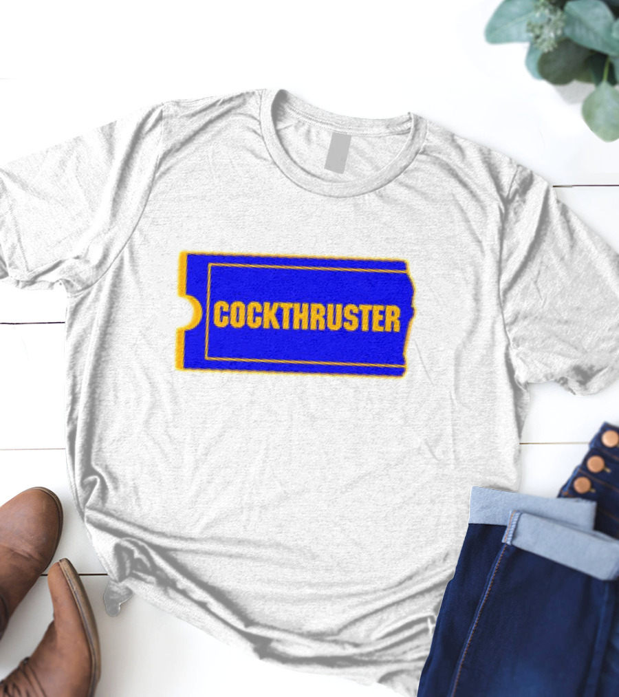 COCKTHRUSTER Blue And Yellow Ticket T-Shirt