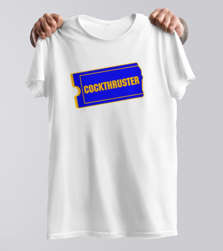 COCKTHRUSTER Blue And Yellow Ticket T-Shirt