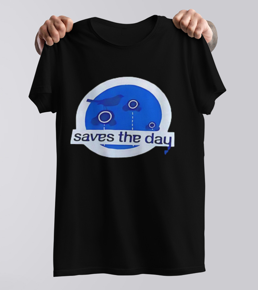 Saves The Day Bird Circular Icon Blue Background T-Shirt