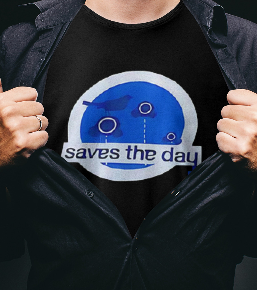 Saves The Day Bird Circular Icon Blue Background T-Shirt