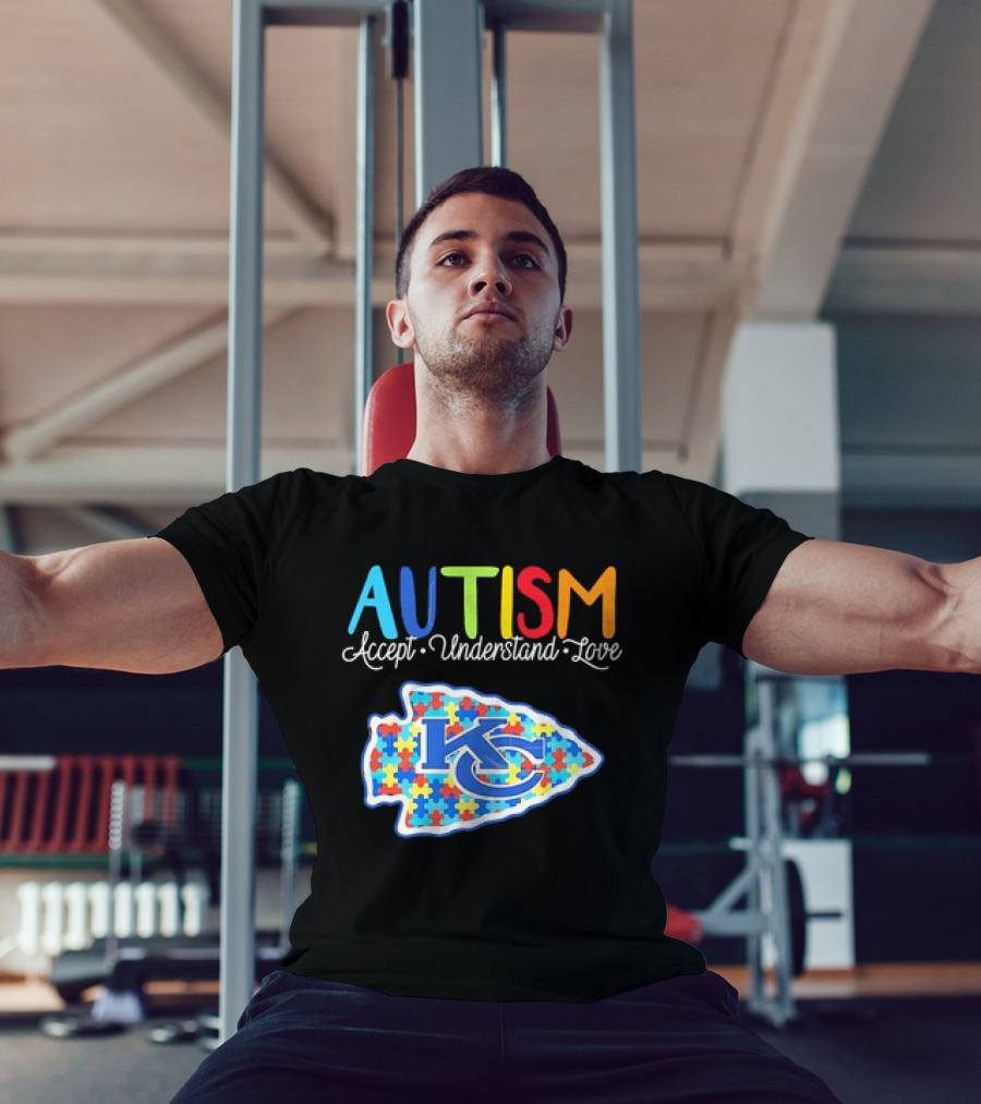 Kansas City Chiefs Autism Accept Understand Love Puzzle T-Shirt