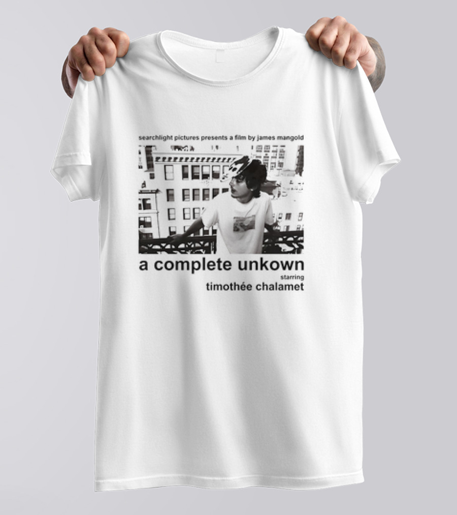 Searchlight Pictures Presents A Film By James Mangold A Complete Unknown Starring Timothée Chalamet T-Shirt