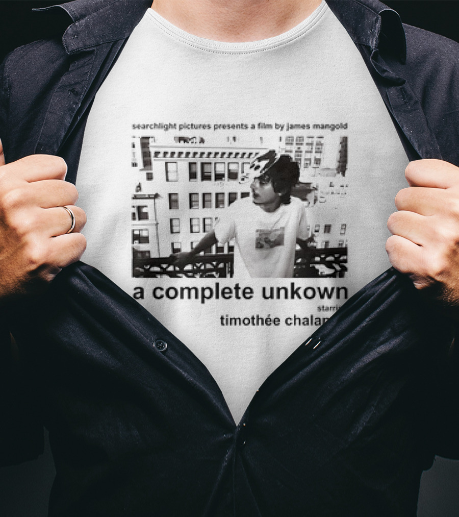 Searchlight Pictures Presents A Film By James Mangold A Complete Unknown Starring Timothée Chalamet T-Shirt
