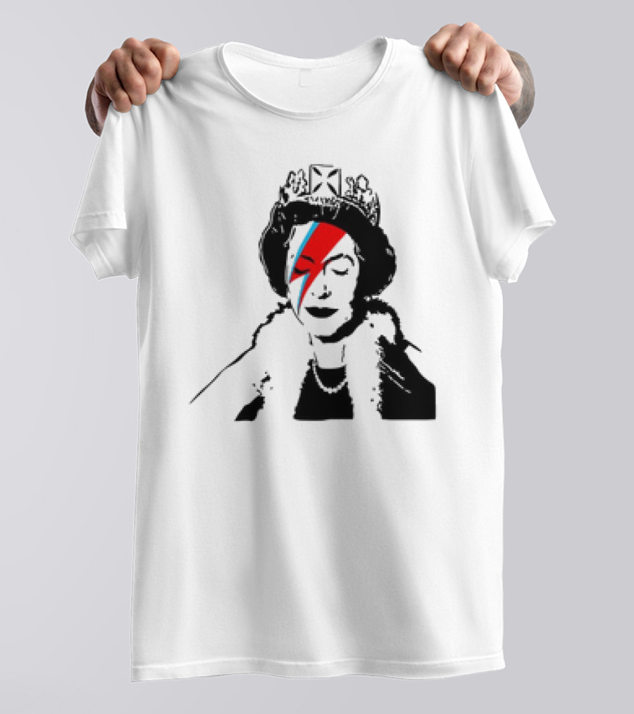 Queen Elizabeth Bowie Lightning Face Paint T-Shirt