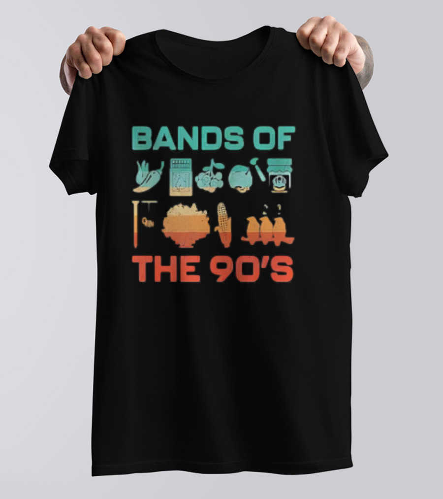 Bands Of The 90s Funny Vegetable Instruments Corn Percussion T-Shirt