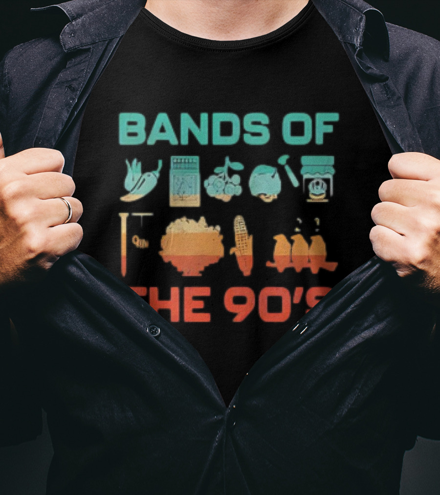 Bands Of The 90s Funny Vegetable Instruments Corn Percussion T-Shirt